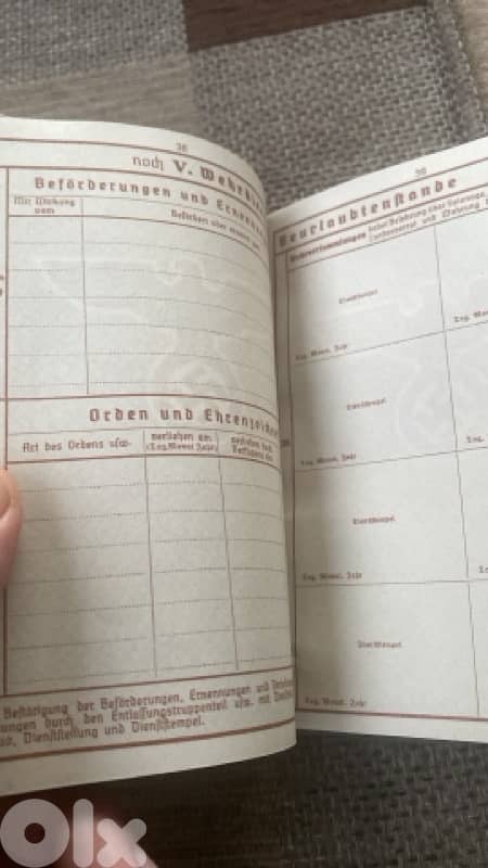 الهوية العسكرية لجندي نازي الماني سنة١٩٤٠ Nazi wehrpass 7