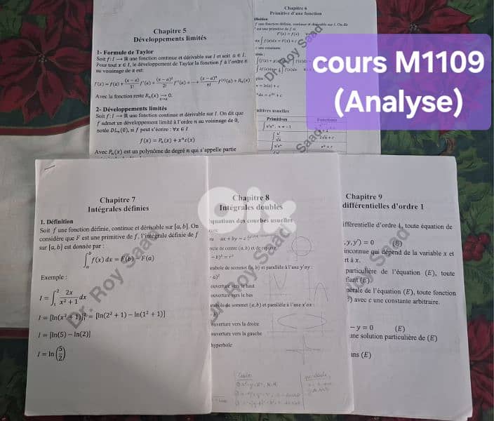 Lebanese university faculty of Science, 1ère année bio, 1er semestre 7