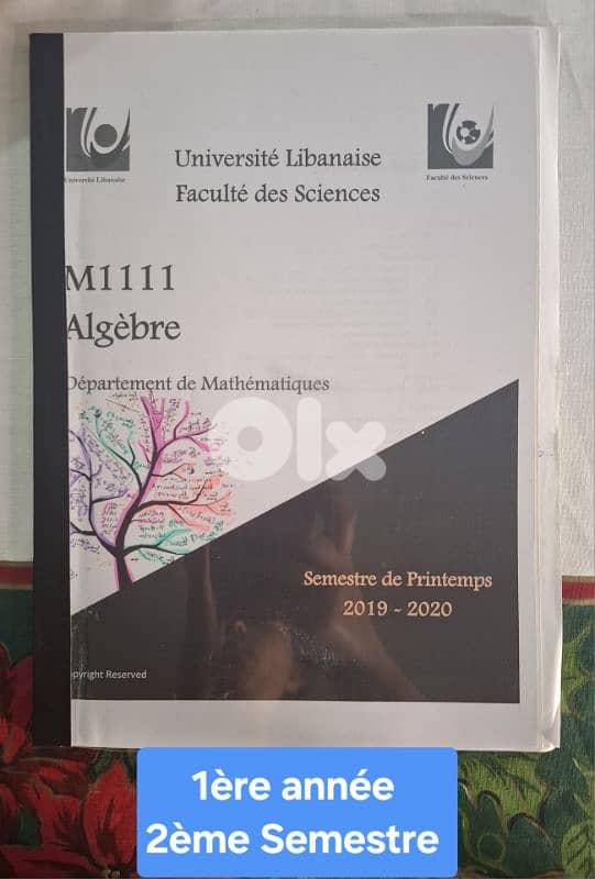 Lebanese university faculty of science, 1ère année bio, 2ème Semestre 4