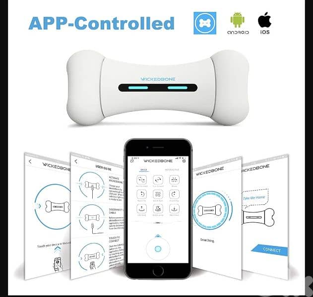 Wickedbone Smart Bone, Automatic & Interactive Toy for Dog/4$ delivery 1