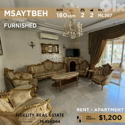 Apartment for rent in Msaytbeh ML387 شقة للإيجار في المصيطبة