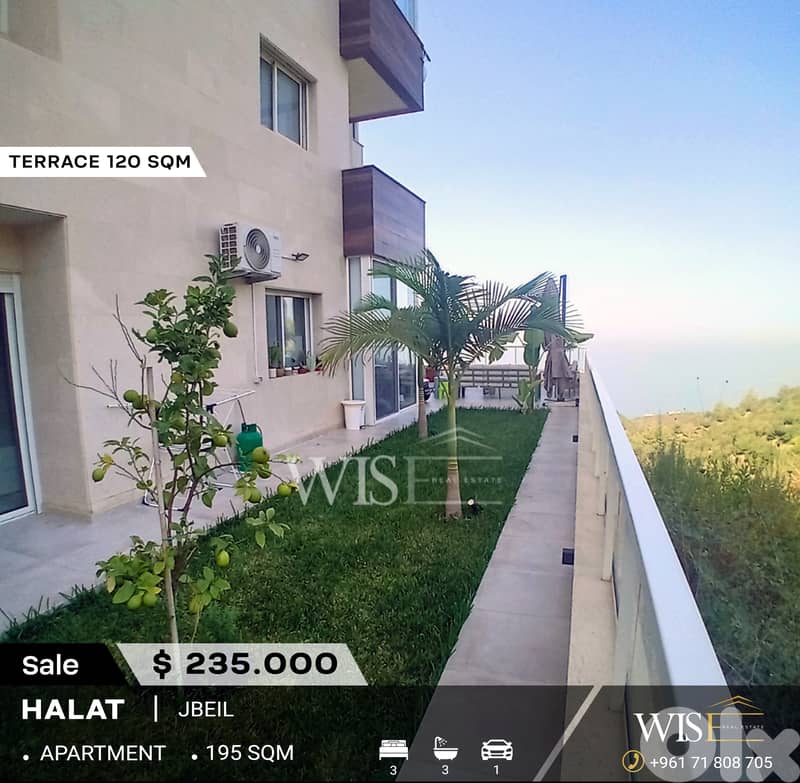 195 SQM Unfurnished Apartment with Terrace for SALE in Halat! 0