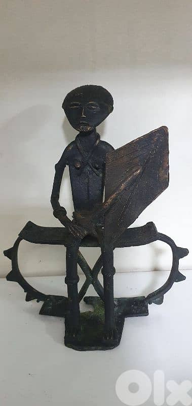 vintage  warrior sculpture bronze