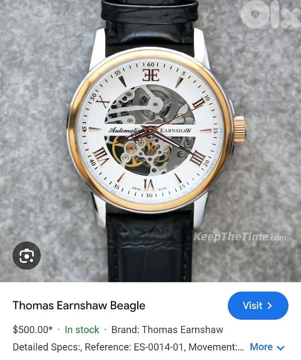 EARNSHAW automatic SWISS MADE CLOCK GENIUNE LEATHER 2