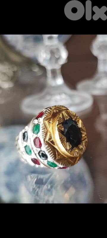 Silver Multi stones Ring 0