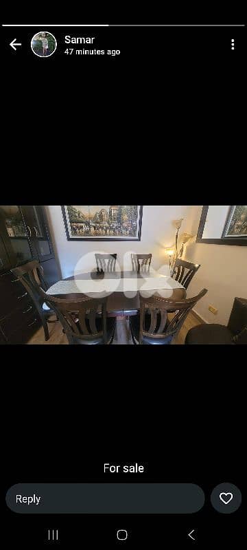 dining table + 6 chairs