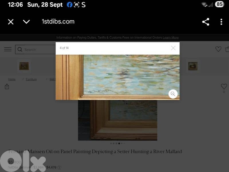 Original Late 19th. century French Oil Painting By FERNAND MAISSEN 5