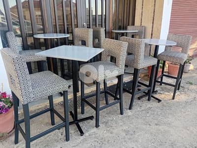 كراسي بار طاولات اوروبي شبه  جديد كرسي  45$ طاولي 45$