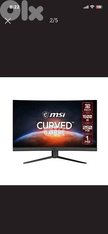 msi G32C4X Gaming Monitor - 32" Curved, 250hz