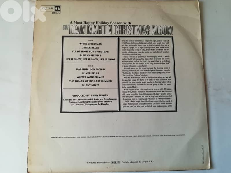 Dean Martin "The Christmas album" SLD Lebanon 1