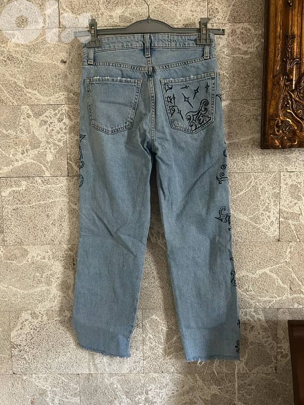 Bershka hand painted jeans 1