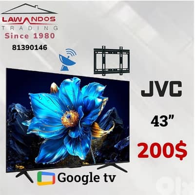 Led JVC ORIGINAL 43”,50”,55”,65” ,75” Google tv مع ستاند
