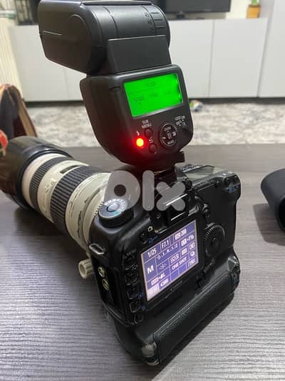 5d mark ii + 70-200mm f2.8 lens and grip + flash 430exiii