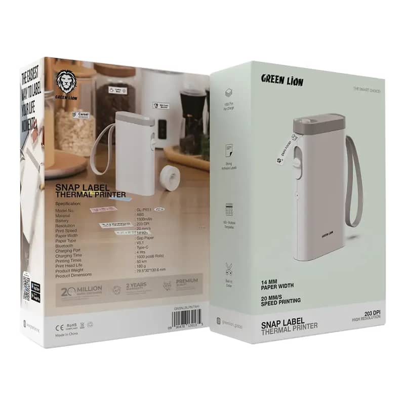 Green Lion Snap Label Thermal Printer 14mm 3