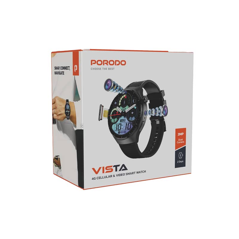 Porodo Vista 4G Cellular & Video Smart Watch 3
