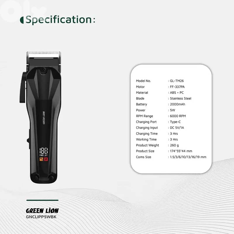 Green Lion Clip Pro Professional Hair Clipper 7