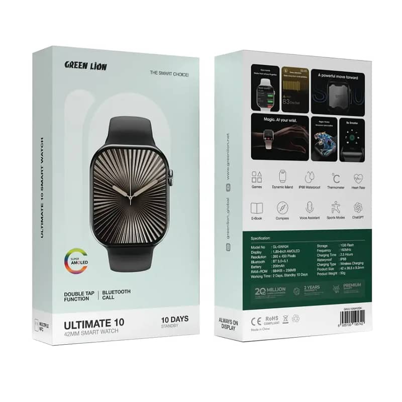 Green Lion Ultimate 10 42mm Smartwatch 4