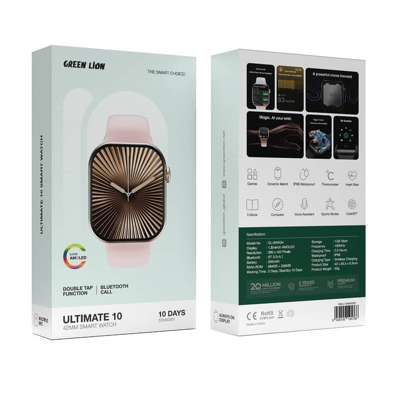 Green Lion Ultimate 10 42mm Smartwatch 5