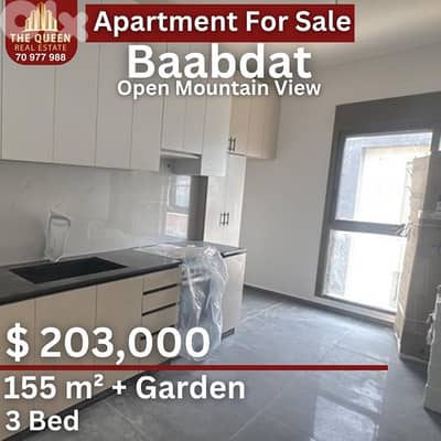 Baabdat Appartment for sale Oppen Mountain View شقة للبيع في بعبدات