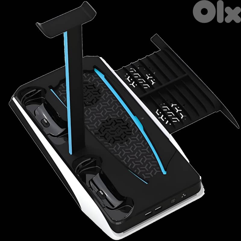 Porodo Gaming Multi-Function PS5 & Headphone Cooling & Charging Hub 5