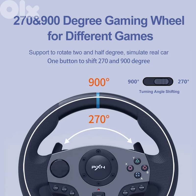 PXN V9 270/900 degree Steering Wheel for PS4 3