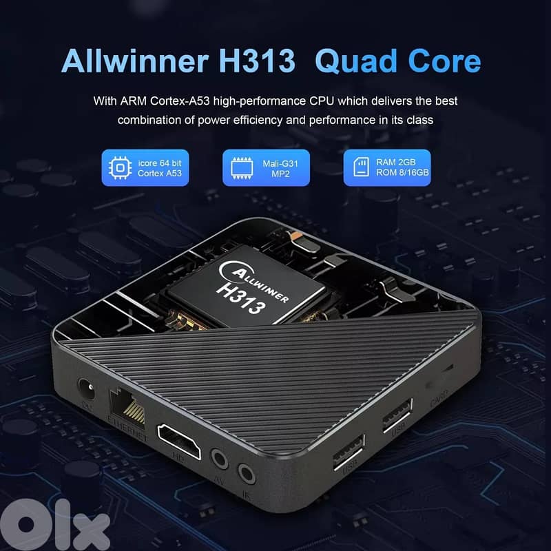 TV Box 2GB / 8GB Android 14 Google Assistant Support Netflix 4K 3