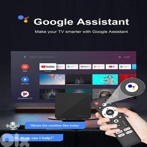 TV Box 2GB / 8GB Android 14 Google Assistant Support Netflix 4K 6