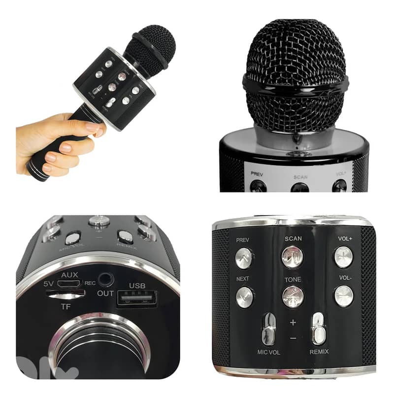 Wireless Bluetooth Handheld Microphone Stand with Speaker 2