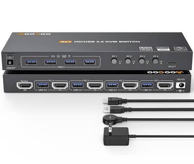 KVM Switch HDMI 4K@60Hz/2K@120Hz, HDMI KVM Switch for 4 Computer Share
