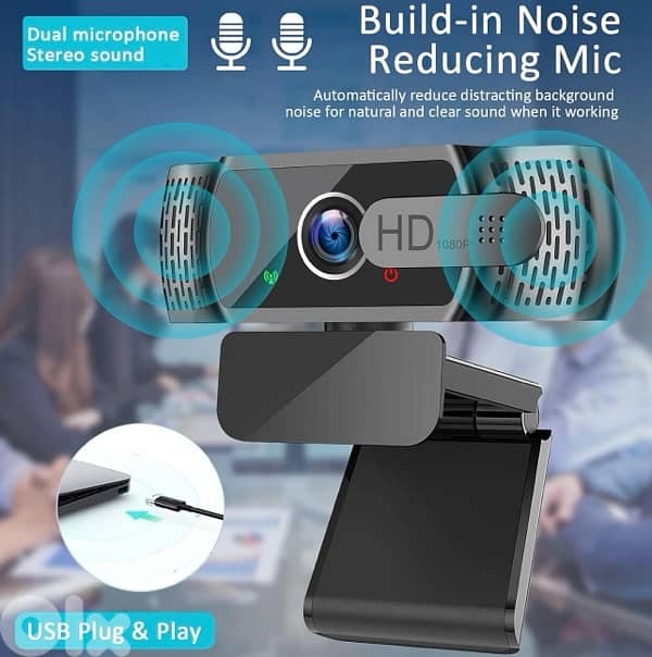 AJ STAR Webcam for PC with Microphone, 1080 4