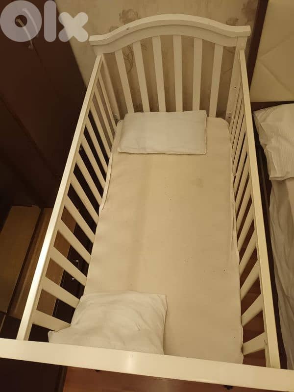 Baby bed / Wood Park + Mattress 0