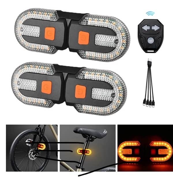 Bike Tail Light with Turn Signal, USB Rechargeable Bike Turn Signal 0
