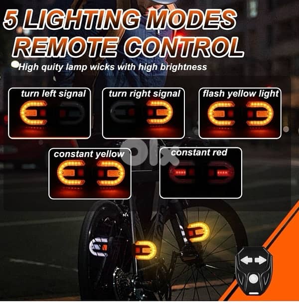 Bike Tail Light with Turn Signal, USB Rechargeable Bike Turn Signal 2