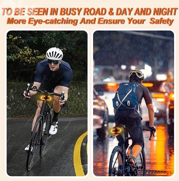 Bike Tail Light with Turn Signal, USB Rechargeable Bike Turn Signal 4