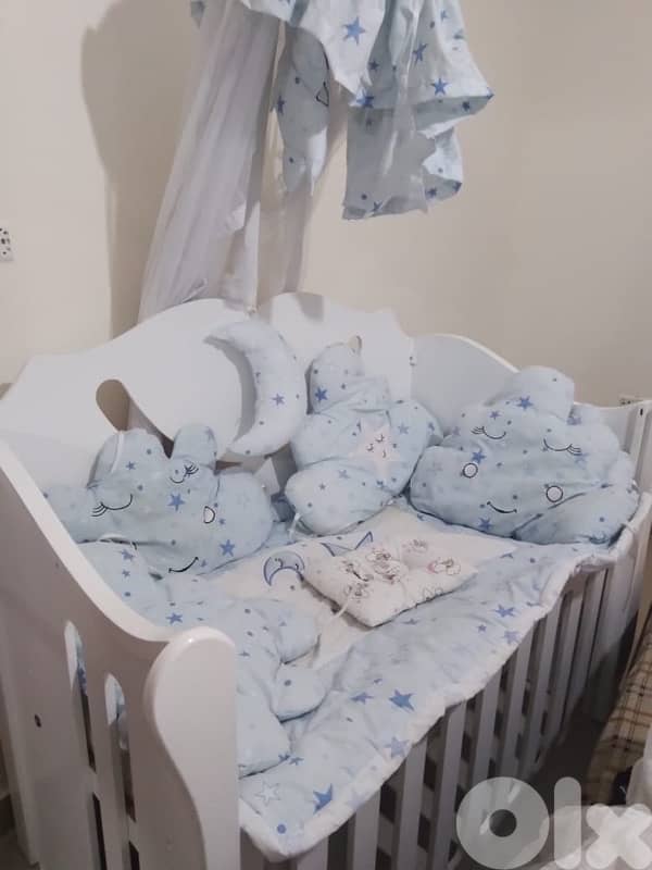 baby bed with mattress and cover 0