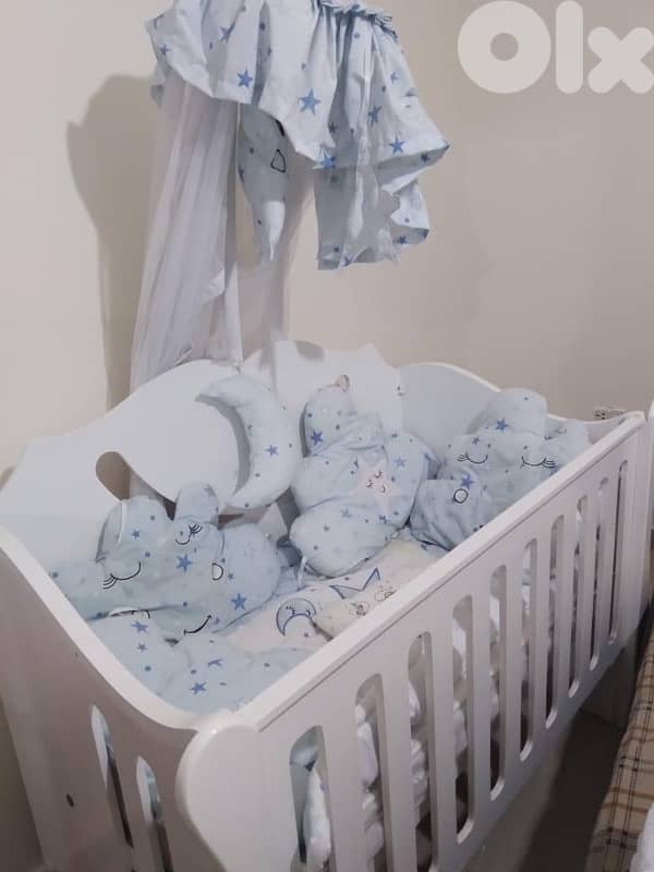 baby bed with mattress and cover 3