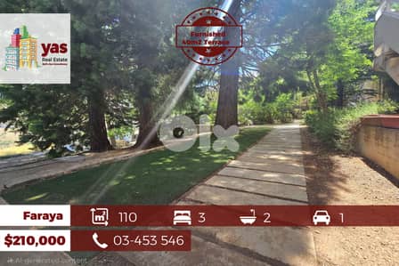 Faraya 110m2 | 40m2 Garden | Common Area | Furnished | View | DA/AA