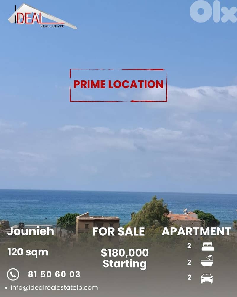 Apartments for sale in Jounieh Keserouan شقق للبيع في جونية كسروان 0