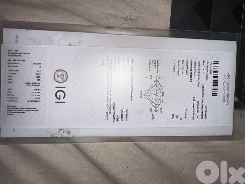 1.36 CT Round Cut Lab Grown Diamond Ring 3