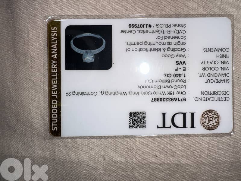 1.36 CT Round Cut Lab Grown Diamond Ring 4