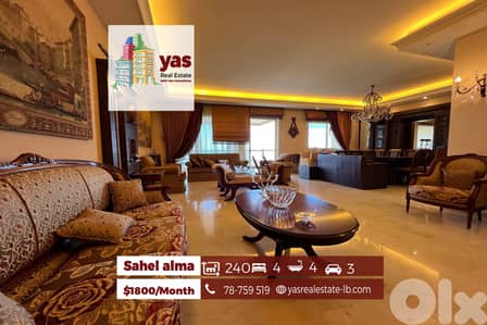 Sahel Alma 240m2 | Furnished | Rent | Decorated | Calm Street | EH/YV