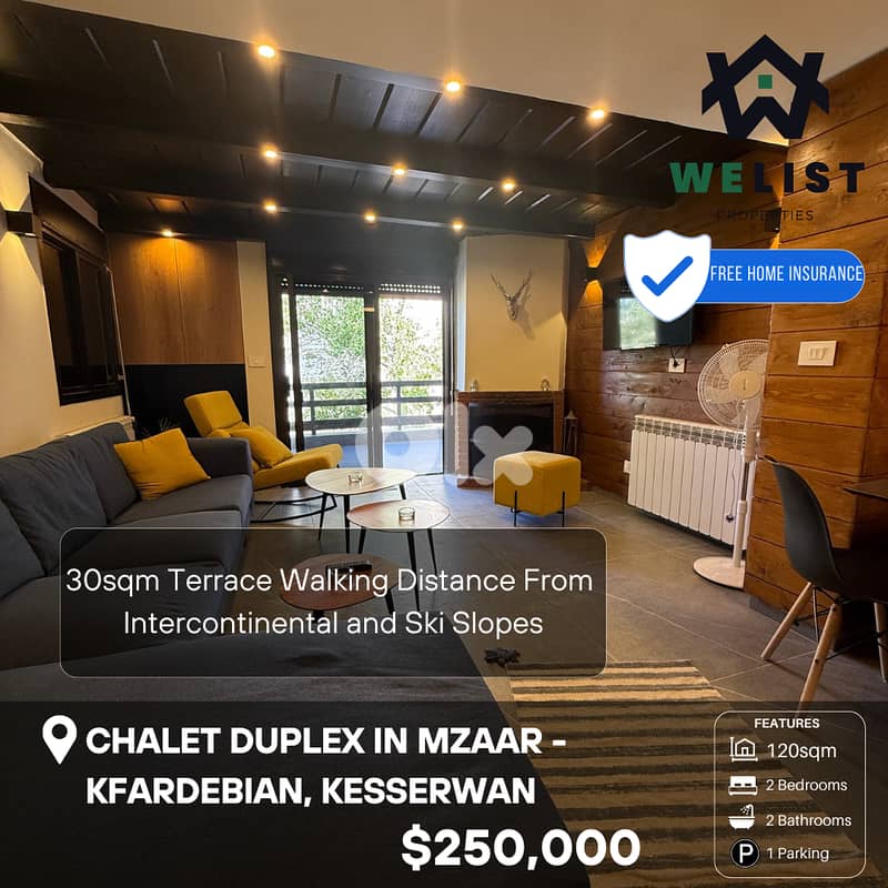 120sqm Chalet Duplex for sale in Mzaar - Kfardebian 0