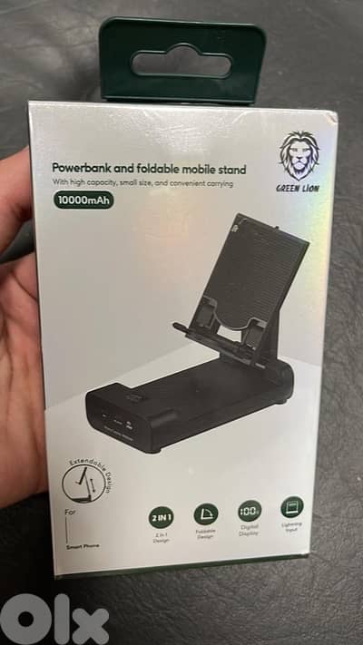 Green lion powerbank and foldable mobile stand 10000mah