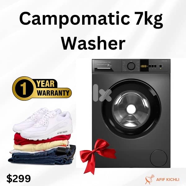 Campomatic Samsung 7kg White Grey Washing Machine غسالة 2