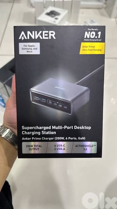Anker prime charger (200w,6ports,gan)