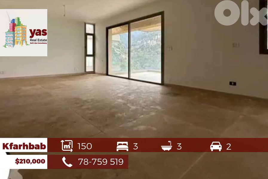 Kfarhbab 150m2 | Simplex | Open View | Quiet Street  |IV 0