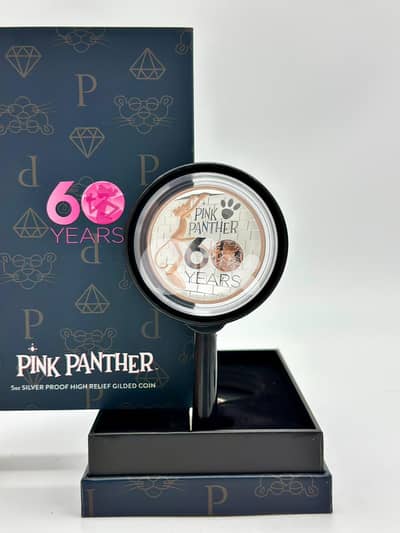 5 oz silver . 999/ Rose Gold Gilded Limited Edition Pink Panther 60 Yea
