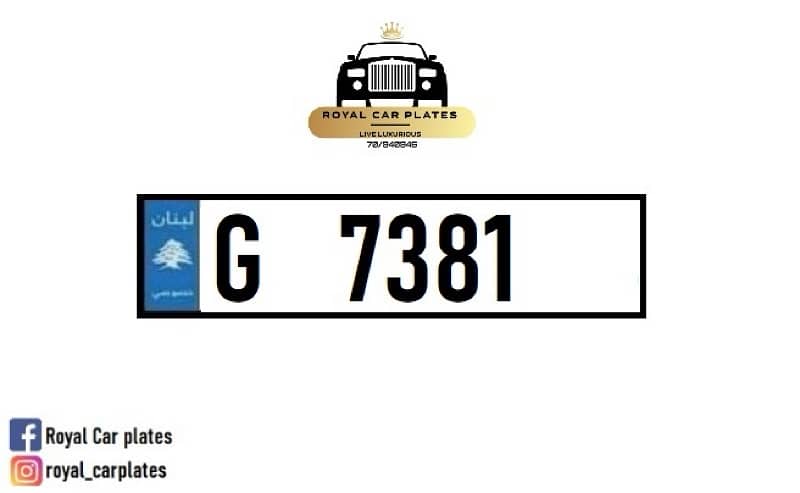 G 7381     Special car plate nunber for sale 0