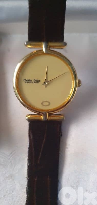 clock gold plate hardiness cristal charls delon japan 1