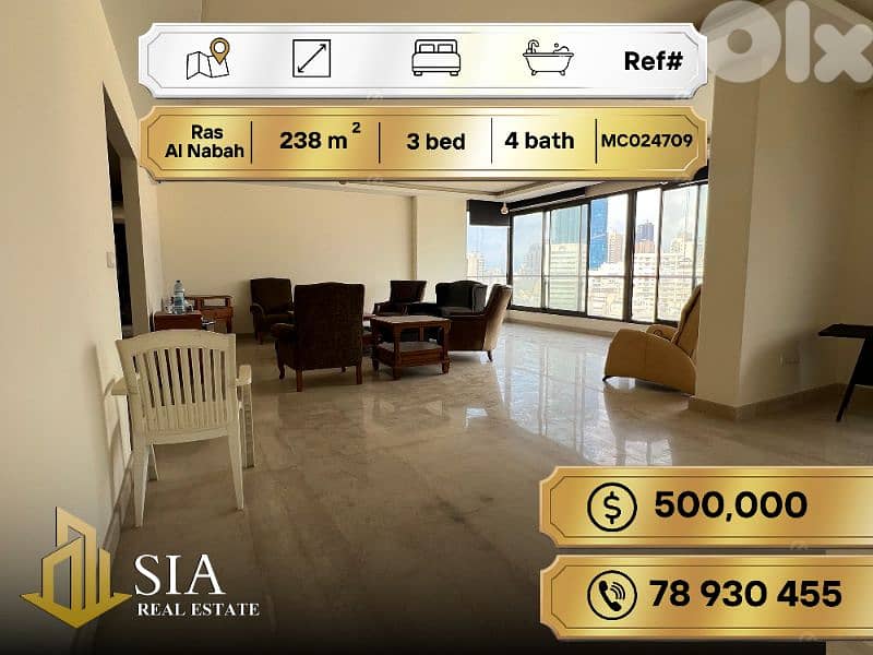 Apartment for Sale in Ras El Nabah شقة للبيع في راس النبع 0